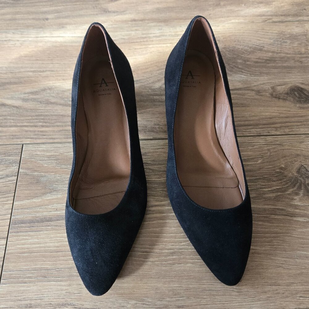 Aquatalia Black Suede Pasha Pumps